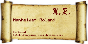 Manheimer Roland névjegykártya